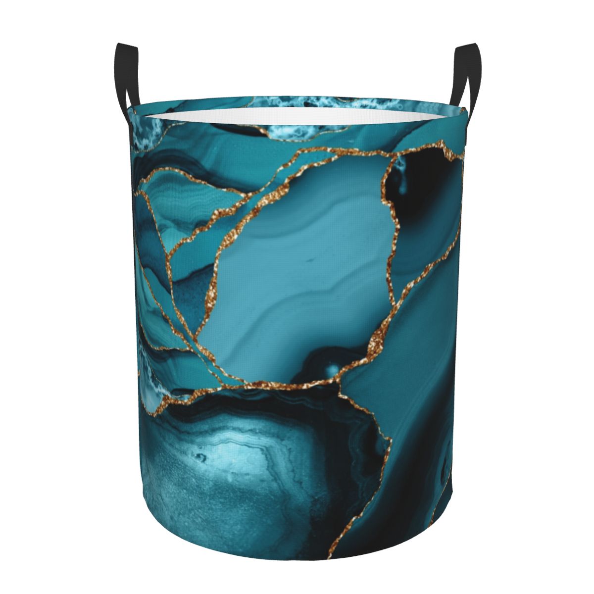 Custom Teal And Gold Marble La - Baby Nursery Laundry Basket ulasan dan harga