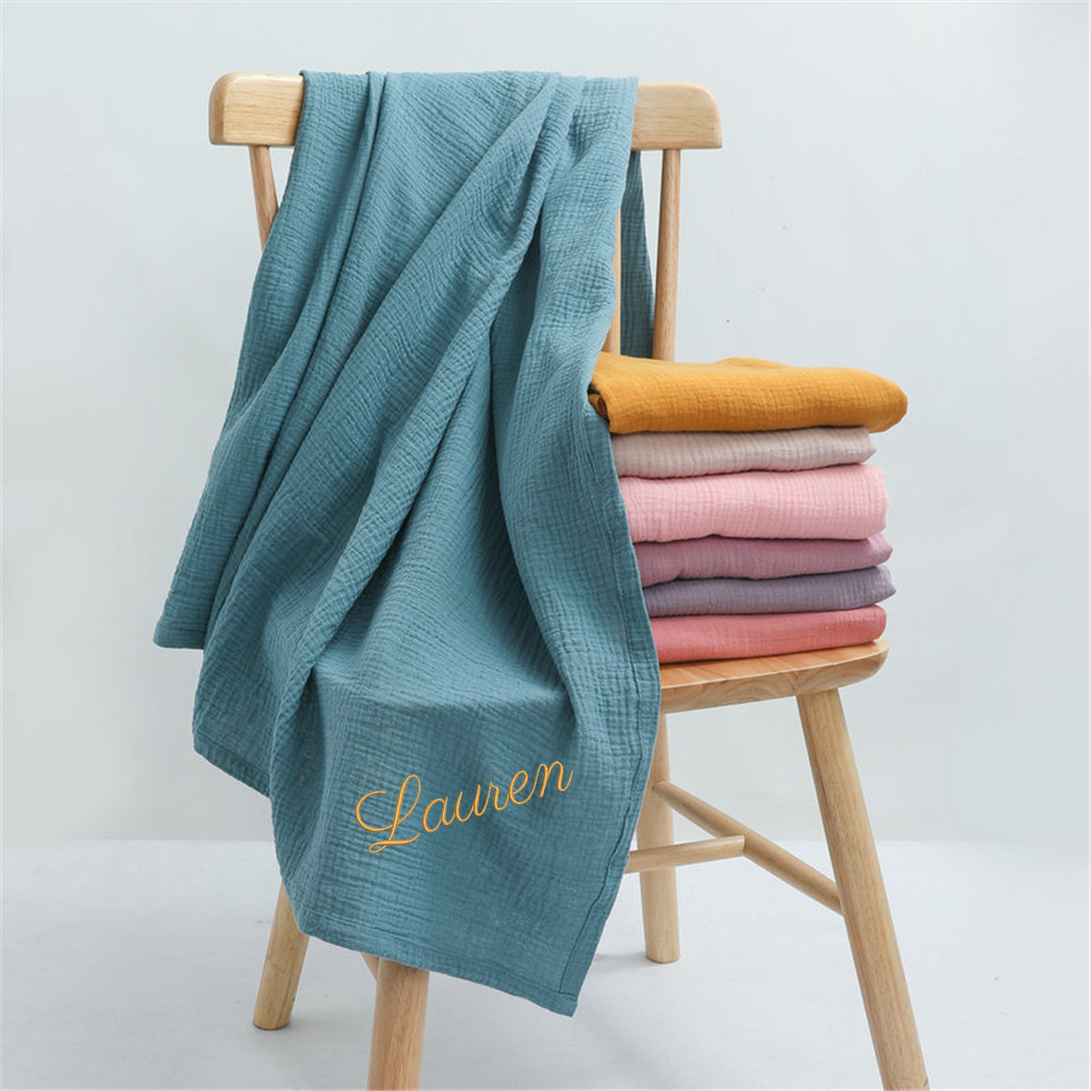 Personalized Name Embroidered  - Swaddle Blanket Muslin ulasan dan harga