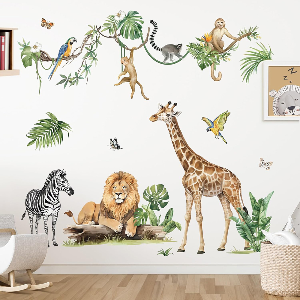 Large Jungle Animal Tropical L - Baby Nursery Design ulasan dan harga