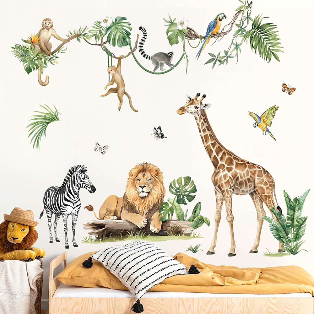 Large Jungle Animal Tropical L - Baby Nursery Design ulasan dan harga