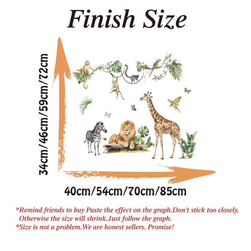 Large Jungle Animal Tropical L - Baby Nursery Design ulasan dan harga