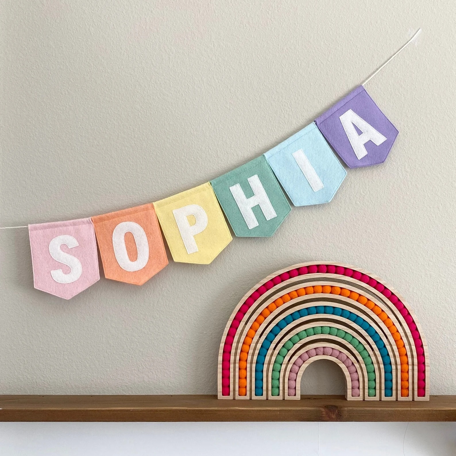 Personalized Felt Letter Banne - Baby Nursery Bunting ulasan dan harga