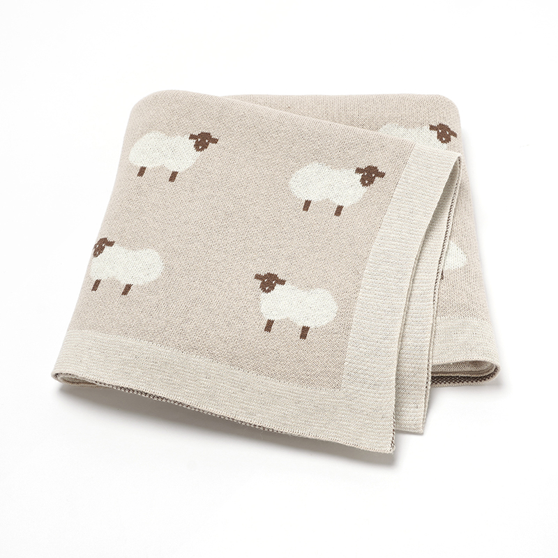 Cute Sheep Print Muslin Newbor - Swaddle Blanket Muslin ulasan dan harga