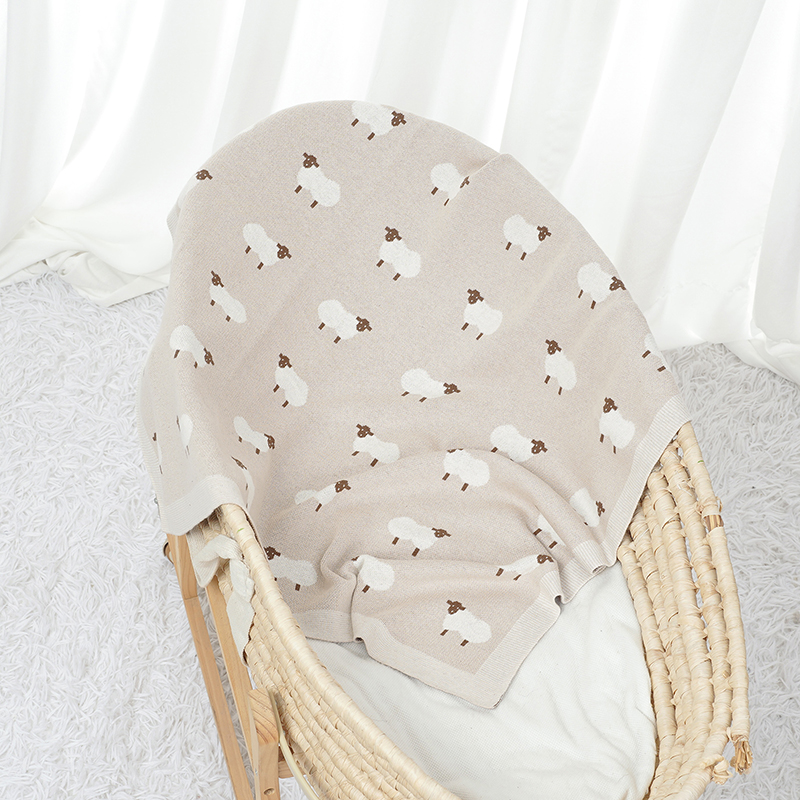 Cute Sheep Print Muslin Newbor - Swaddle Blanket Muslin ulasan dan harga