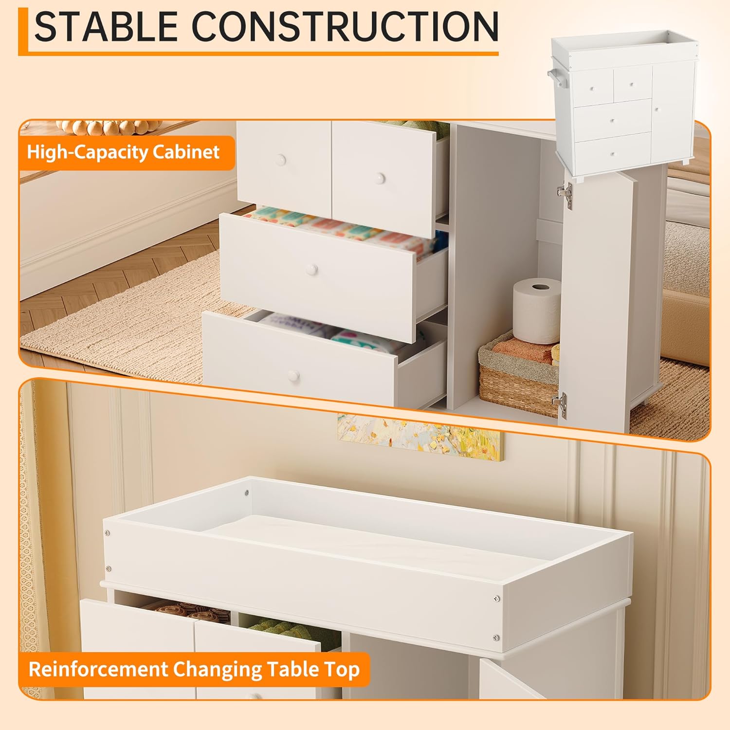 Baby Changing Table Dresser wi - Baby Nursery Dresser Changing Table ulasan dan harga