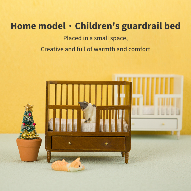 1:12 Miniature White Wood Baby - Baby Nursery Storage ulasan dan harga