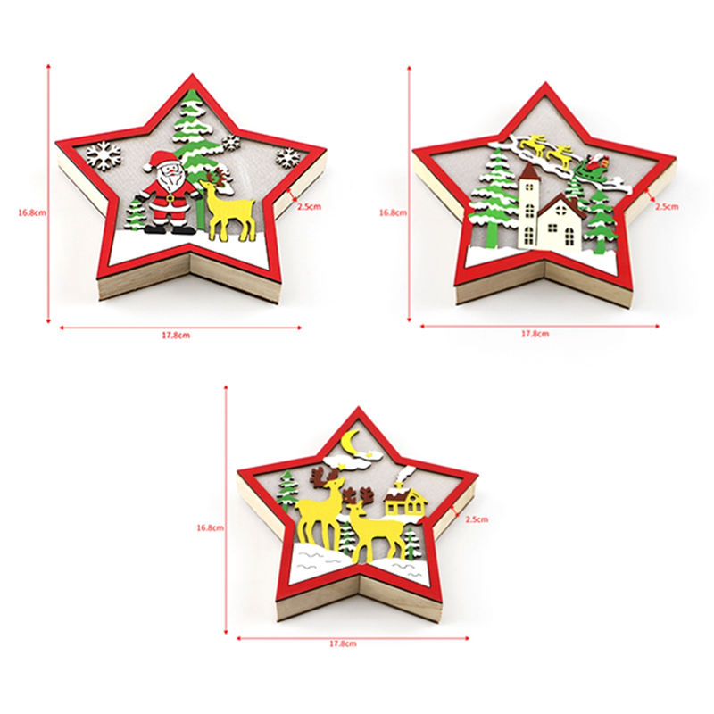 A11I 3PCS LED Wood Star Night  - Baby Nursery Table Lamp ulasan dan harga
