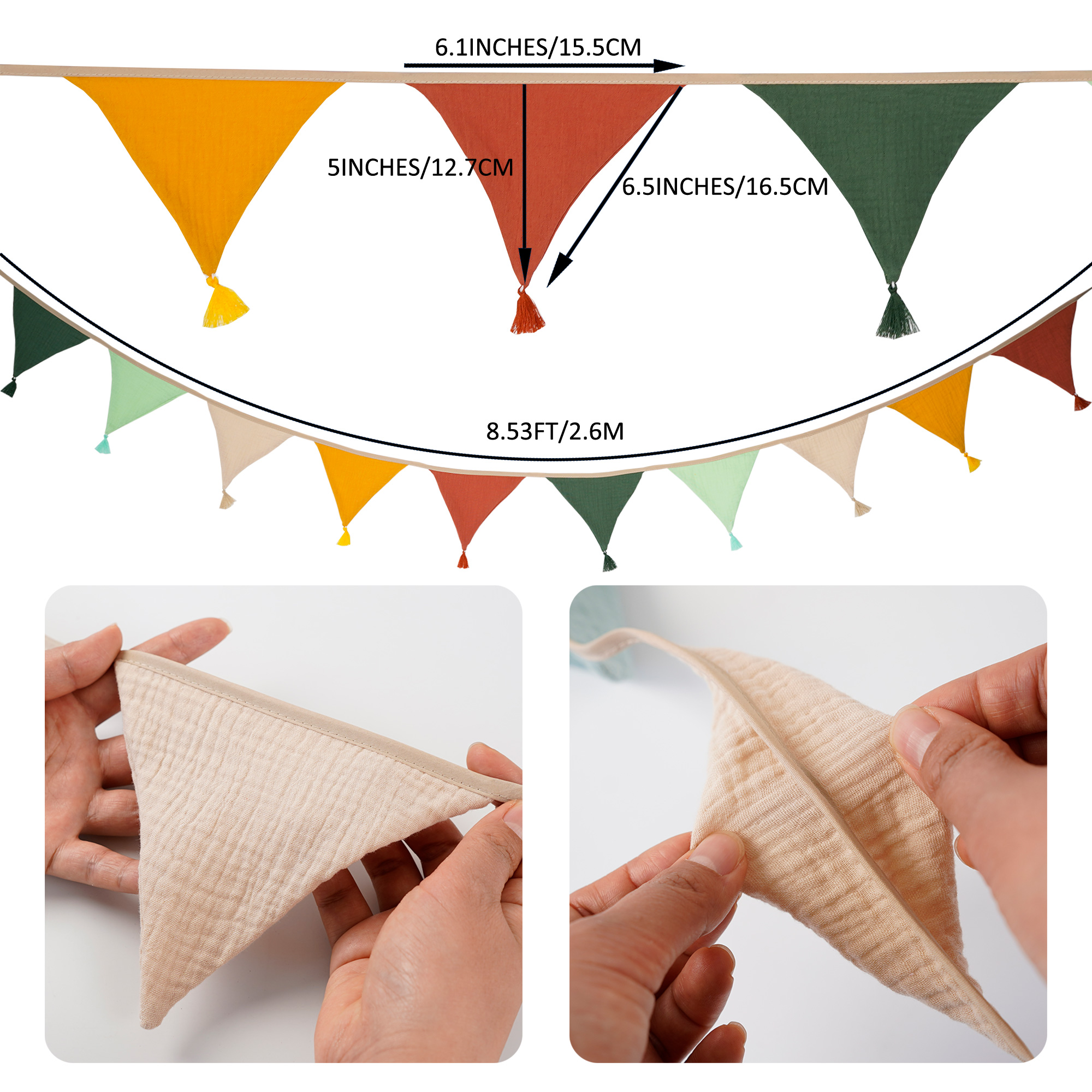 2.6M/8.5FT Nursery Fabric Bunt - Baby Nursery Bunting ulasan dan harga