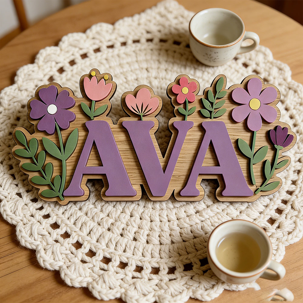 Custom 3D Flower Wreath Name D - Baby Nursery Themes Girl ulasan dan harga