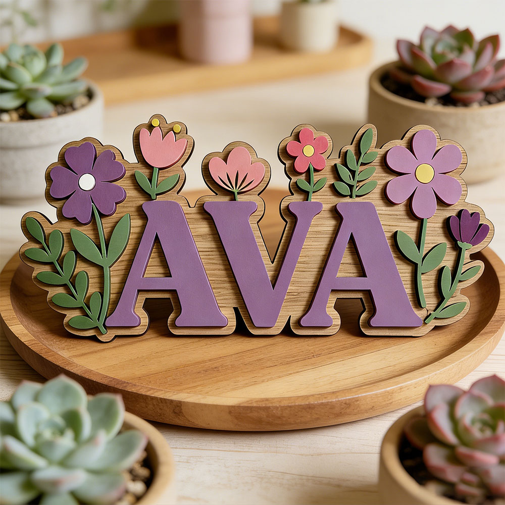 Custom 3D Flower Wreath Name D - Baby Nursery Themes Girl ulasan dan harga
