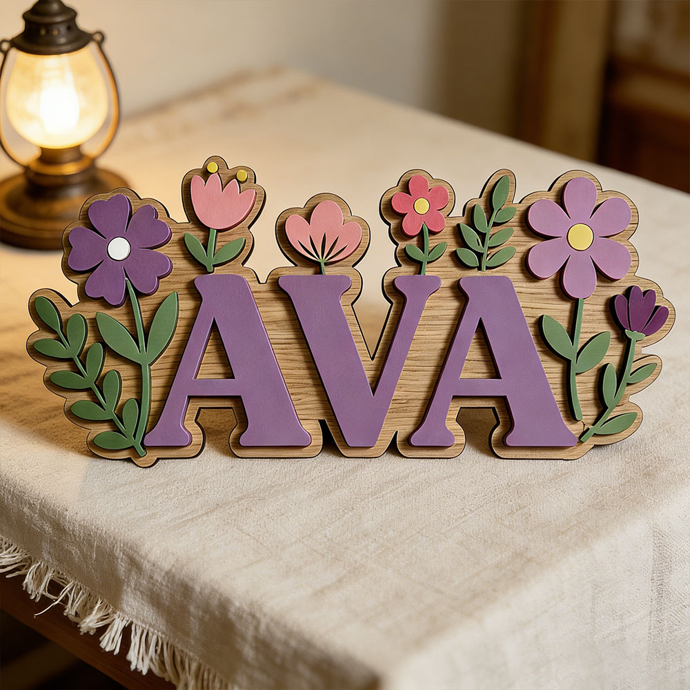 Custom 3D Flower Wreath Name D - Baby Nursery Themes Girl ulasan dan harga