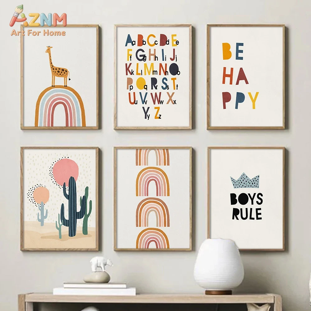 Rainbow Alphabet Poster Educat - Baby Nursery Design ulasan dan harga