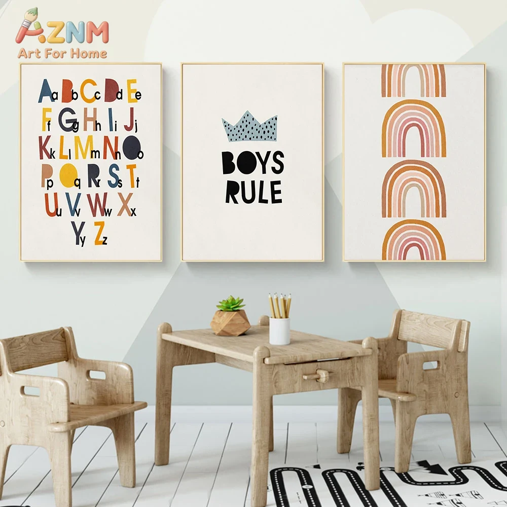 Rainbow Alphabet Poster Educat - Baby Nursery Design ulasan dan harga