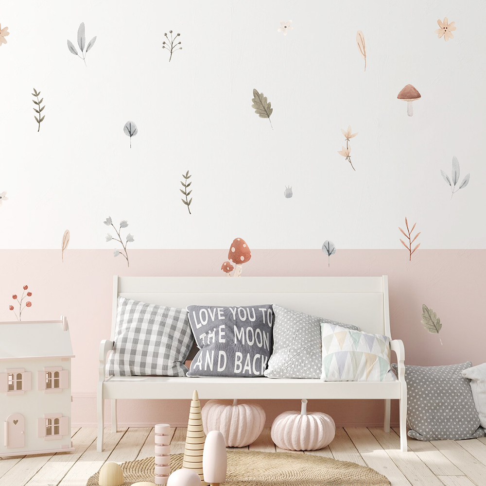 Boho Cartoon Mushroom Branch L - Baby Nursery Design ulasan dan harga