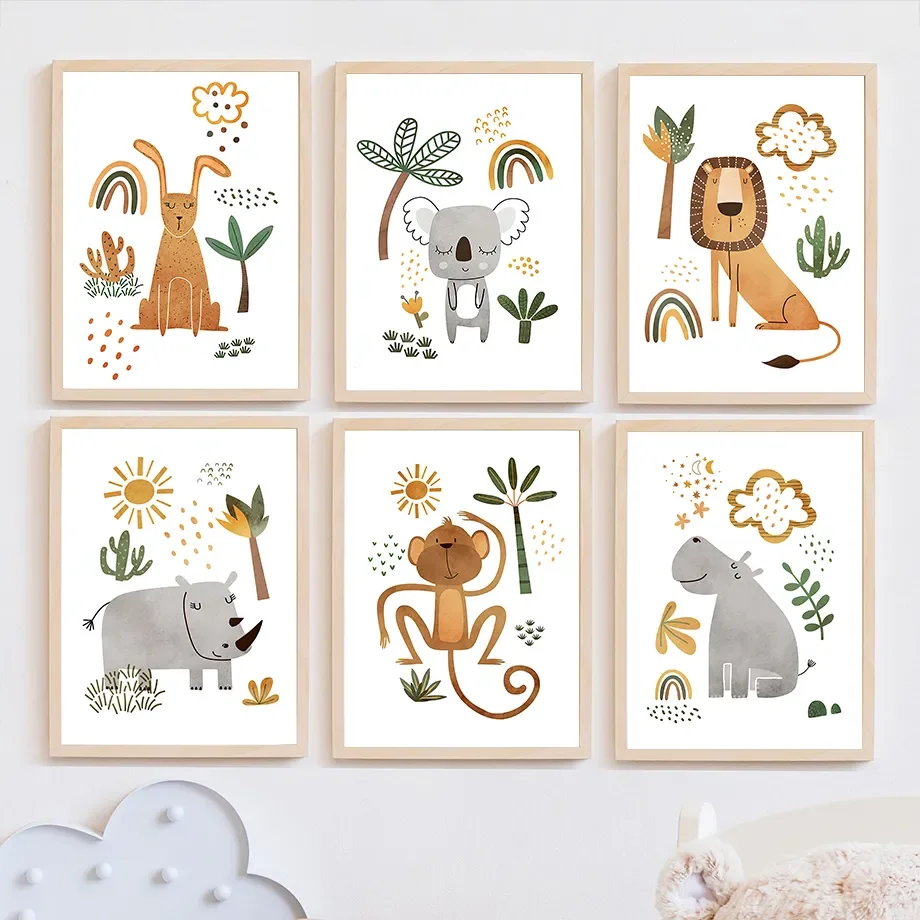 Jungle Animal Lion Elephant Gi - Baby Nursery Jungle ulasan dan harga
