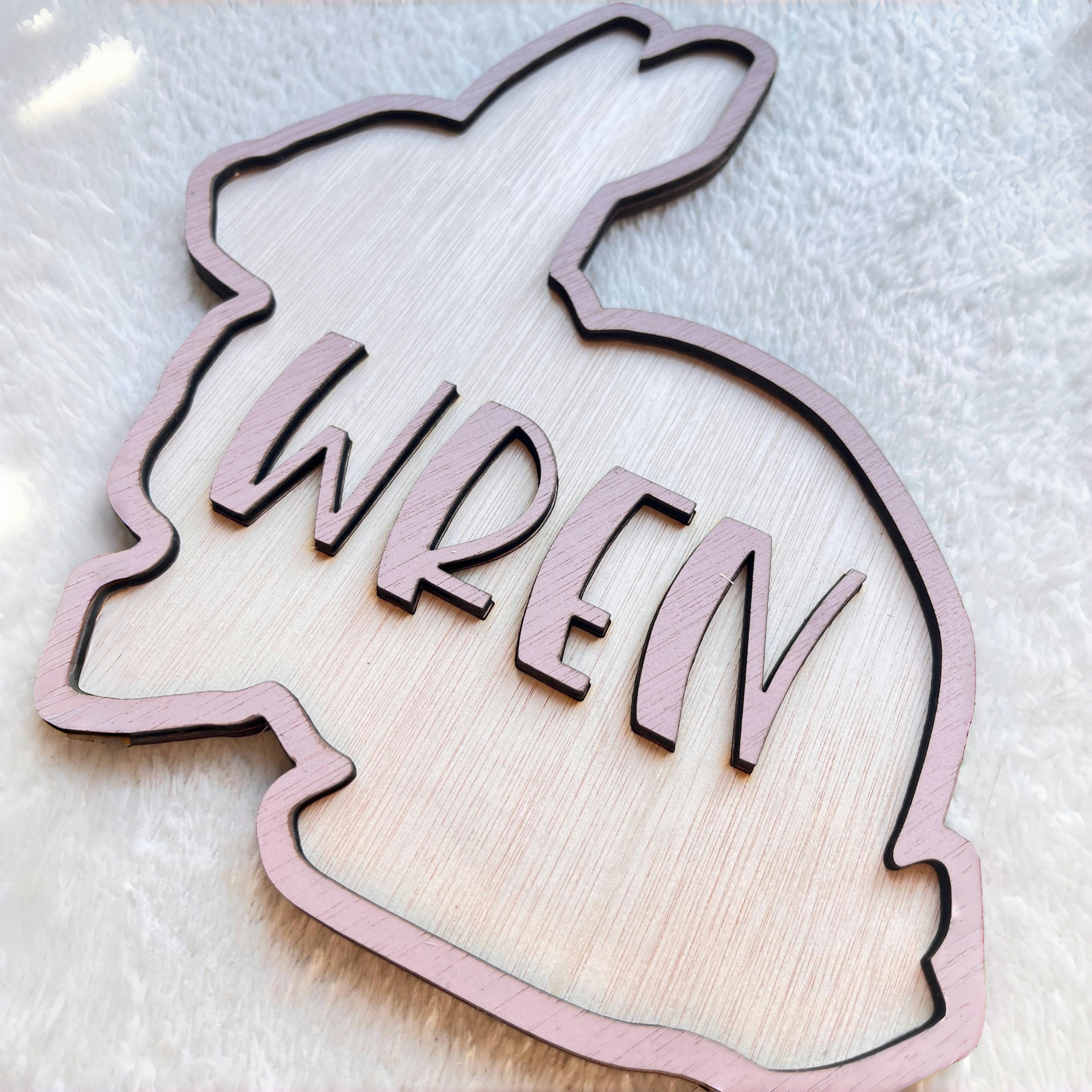 Personalized Bunny Name Wooden - Baby Nursery Wall ulasan dan harga