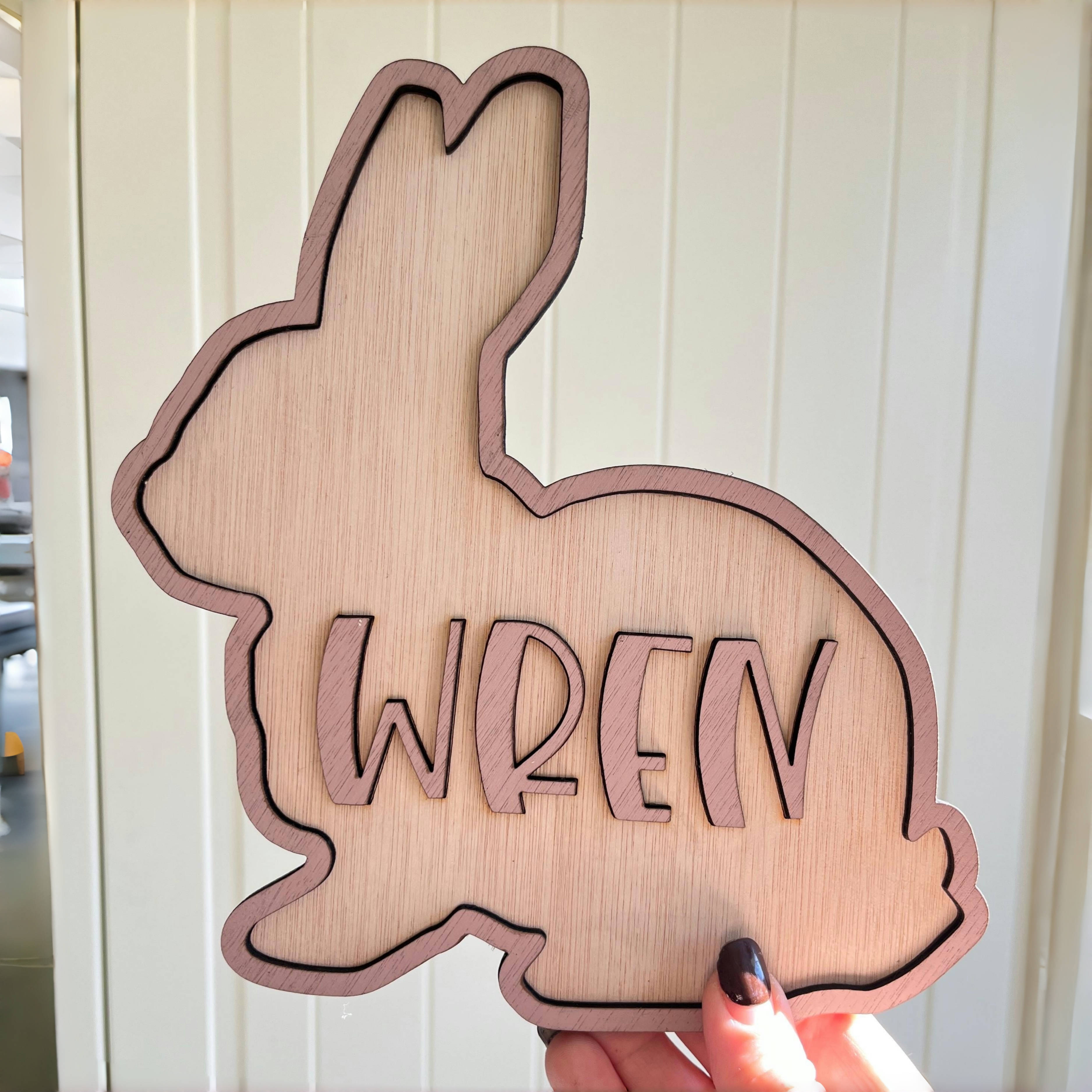 Personalized Bunny Name Wooden - Baby Nursery Wall ulasan dan harga