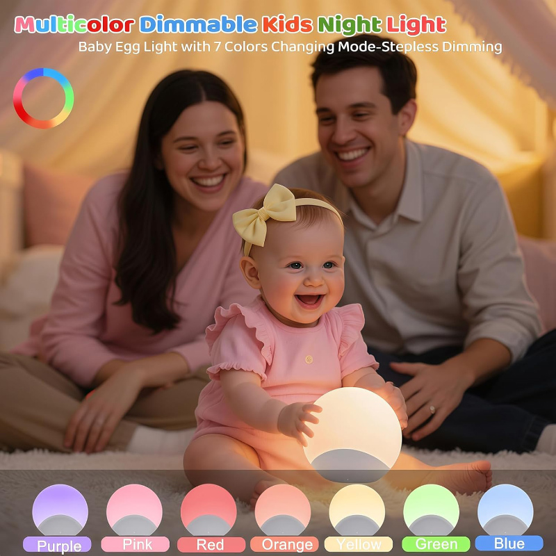 Baby Night Light with Stepless - Baby Nursery Egg Light ulasan dan harga