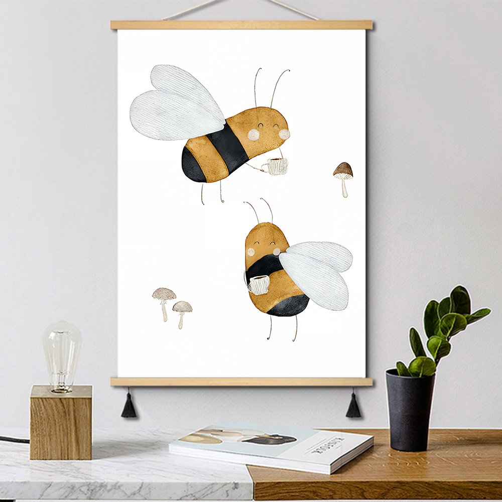 Boho Cartoon Posters Print Bea - Baby Nursery Wall ulasan dan harga