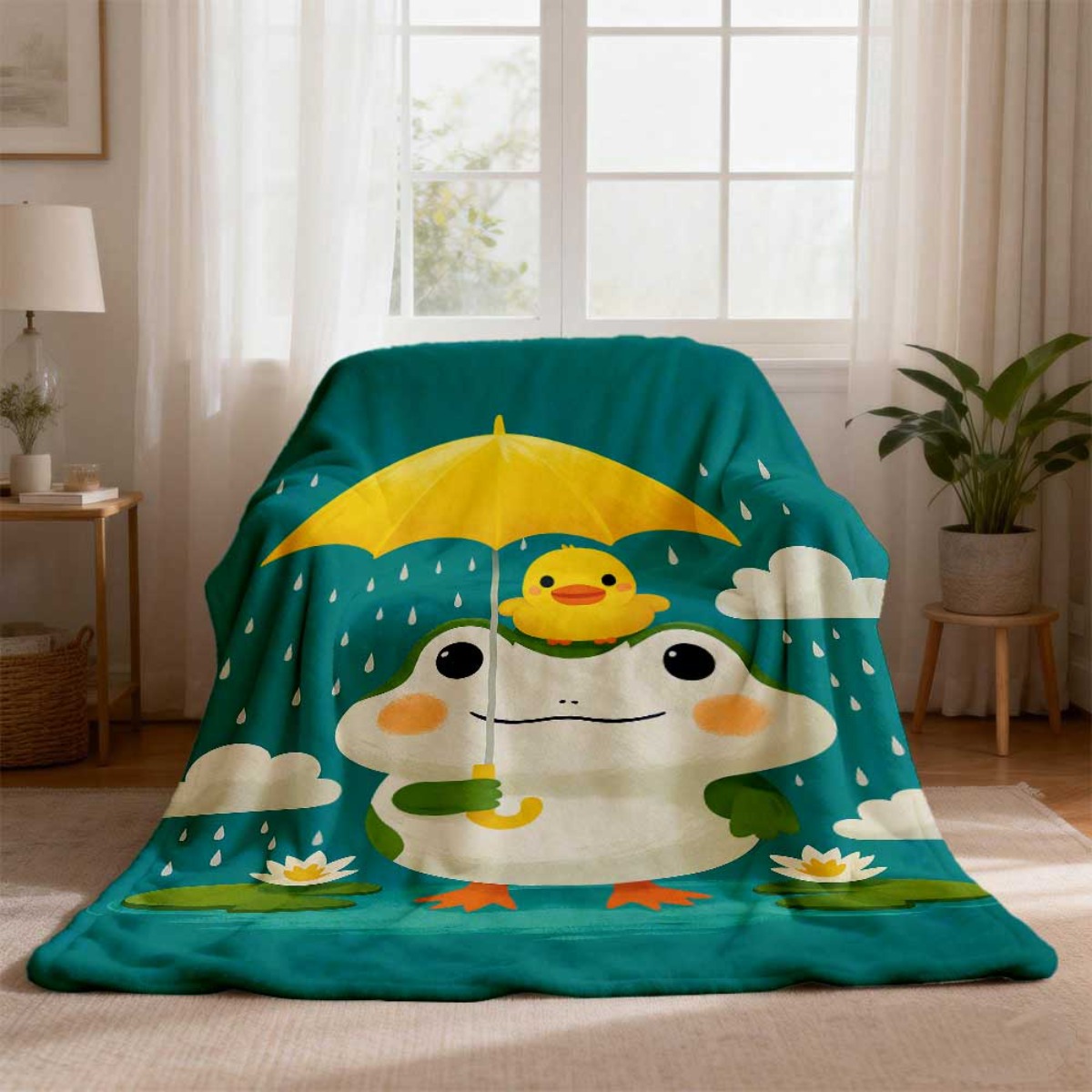 Sweet Adorable Frog and Chick  - Baby Nursery Fabric ulasan dan harga