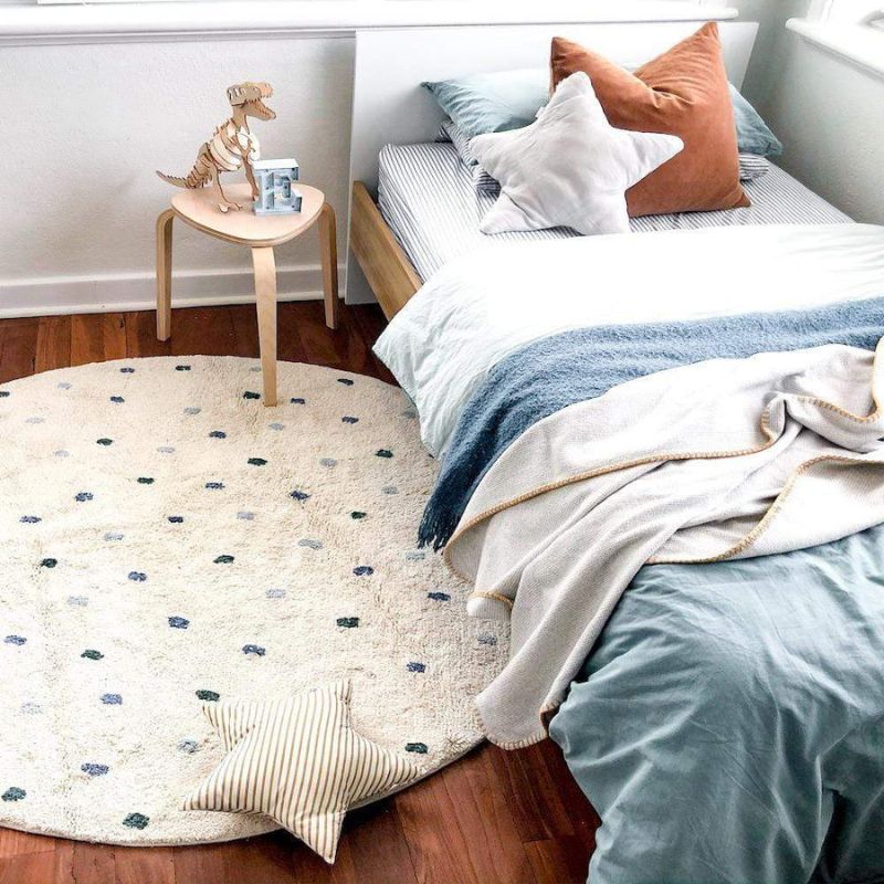 Dot Fluffy Carpet Living Room  - Baby Nursery Fabric ulasan dan harga