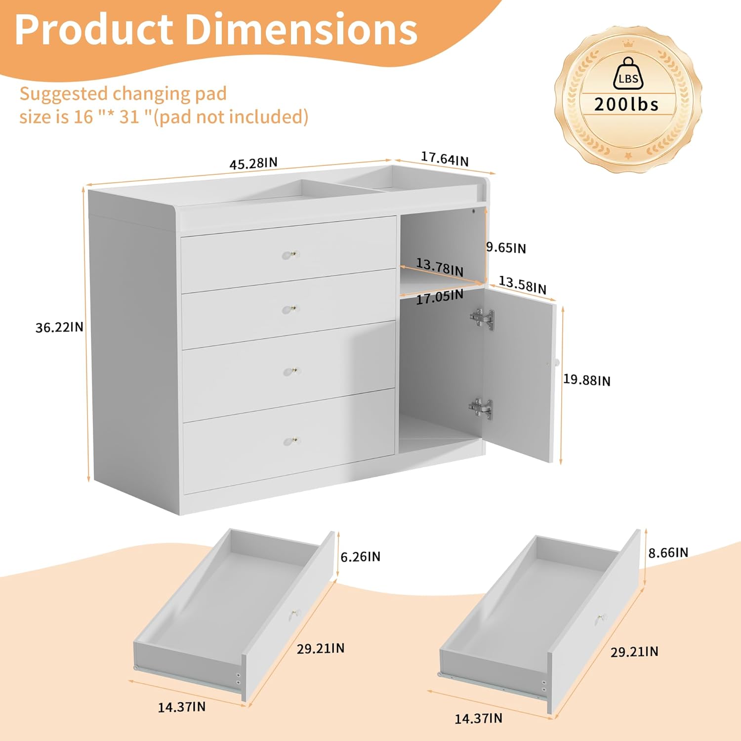 Baby Dresser Changing Table wi - Baby Nursery Dresser Changing Table ulasan dan harga