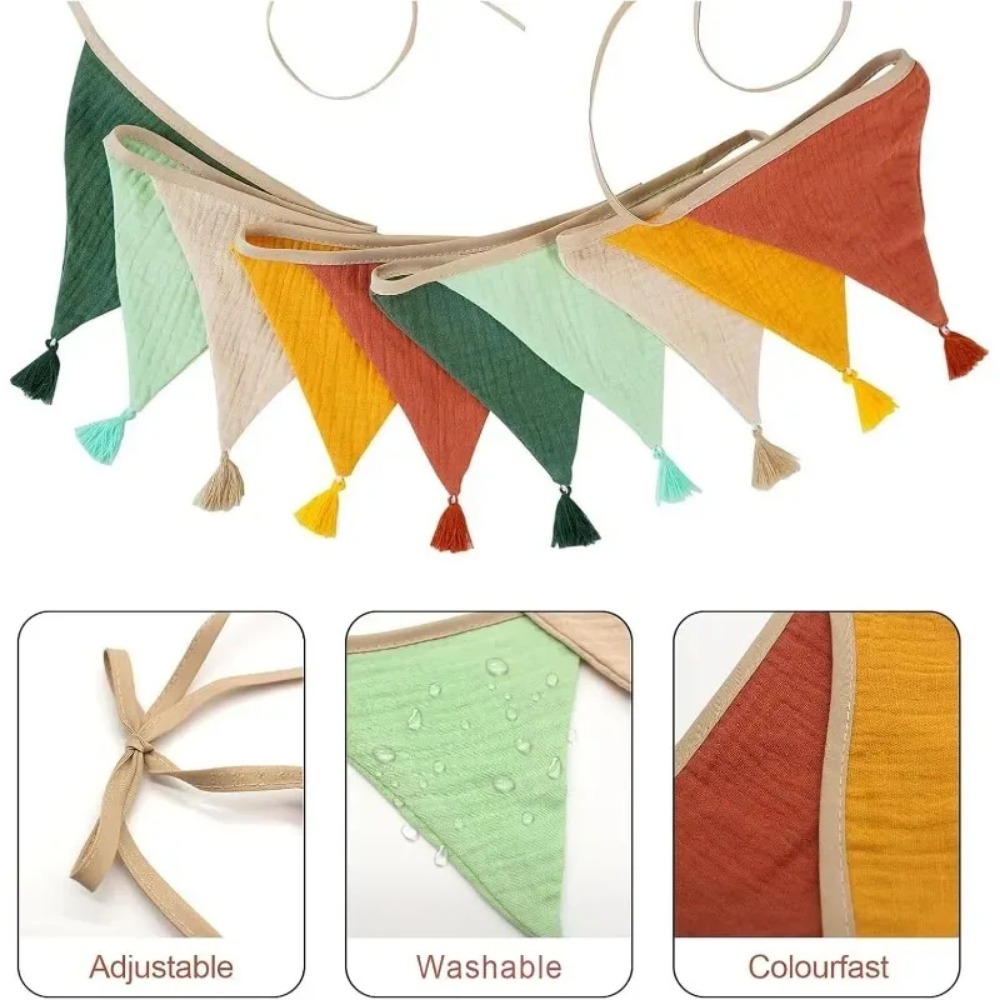 20 PCS  Fabric Flag Banners Mu - Baby Nursery Bunting ulasan dan harga
