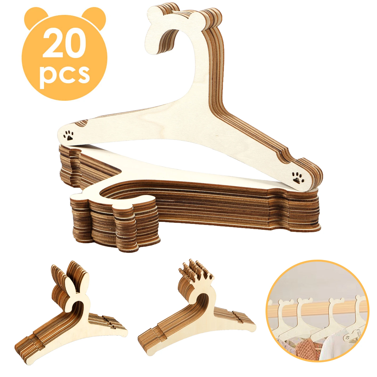20Pcs Wooden Baby Hangers Smoo - Baby Nursery Uniform ulasan dan harga