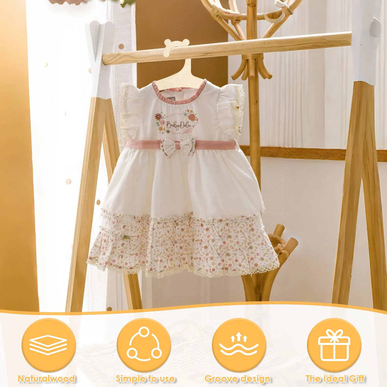 20Pcs Wooden Baby Hangers Smoo - Baby Nursery Uniform ulasan dan harga