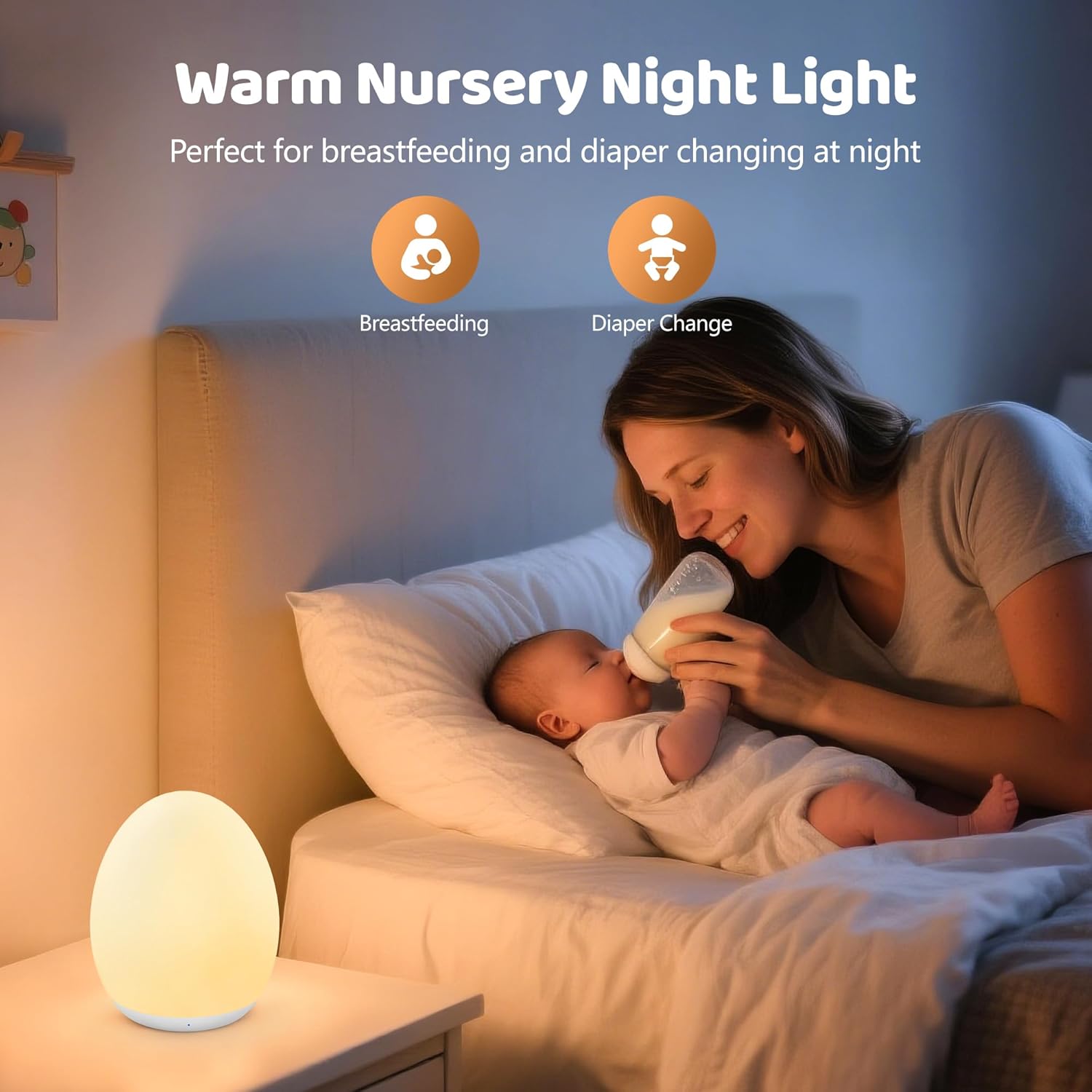Kids Night Light Baby Egg Lamp - Baby Nursery Egg Light ulasan dan harga
