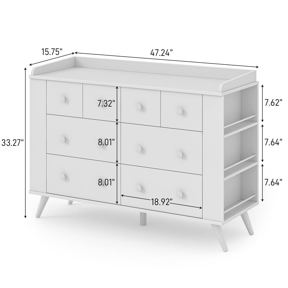 Kids Dresser Cabinet with 8 Dr - Baby Nursery Dresser Changing Table ulasan dan harga