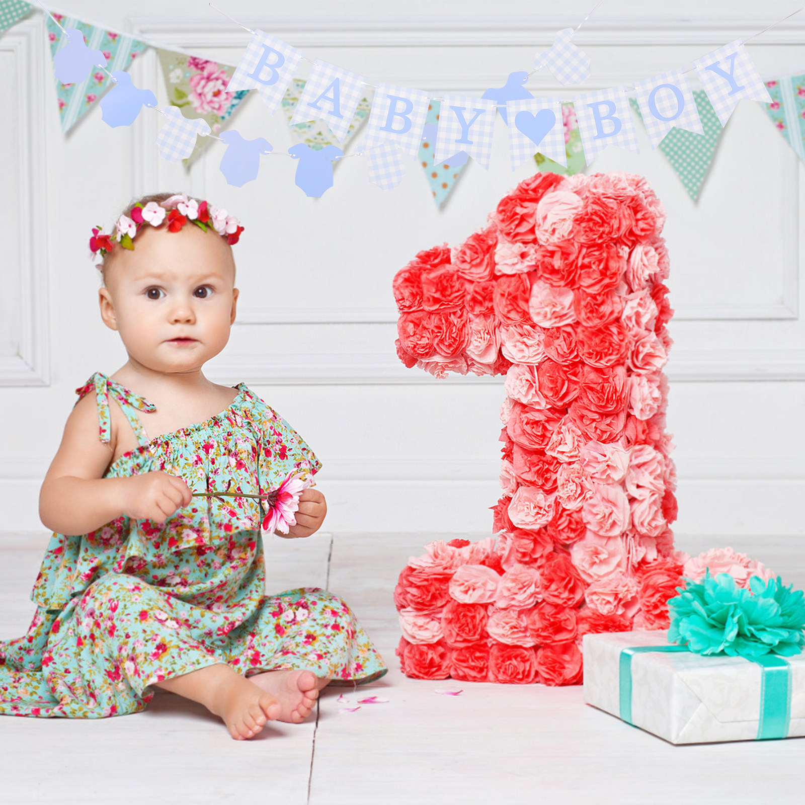 2Pcs Welcome Baby Boy Banner B - Baby Nursery Fabric ulasan dan harga