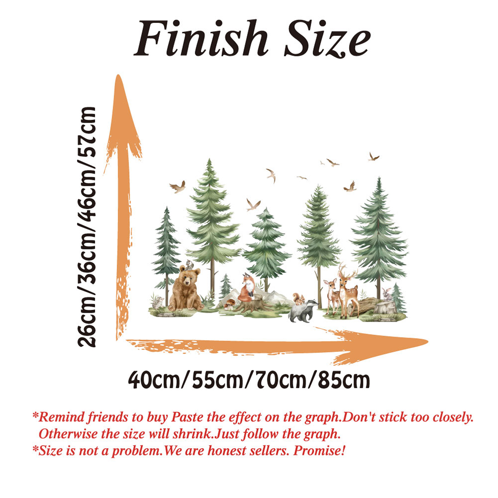 Large Mountain PineTree Wall S - Baby Nursery Jungle ulasan dan harga