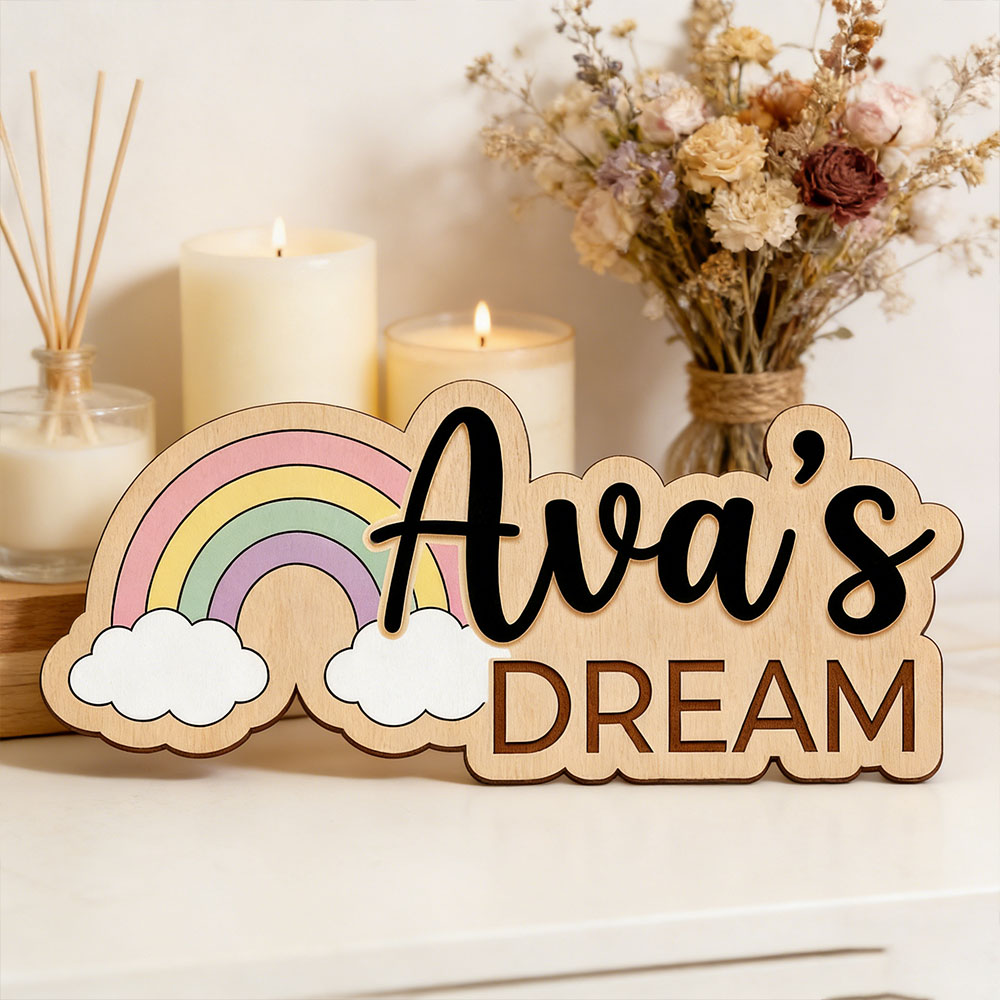 Custom Name Dreamy Rainbow Woo - Baby Nursery Themes Girl ulasan dan harga