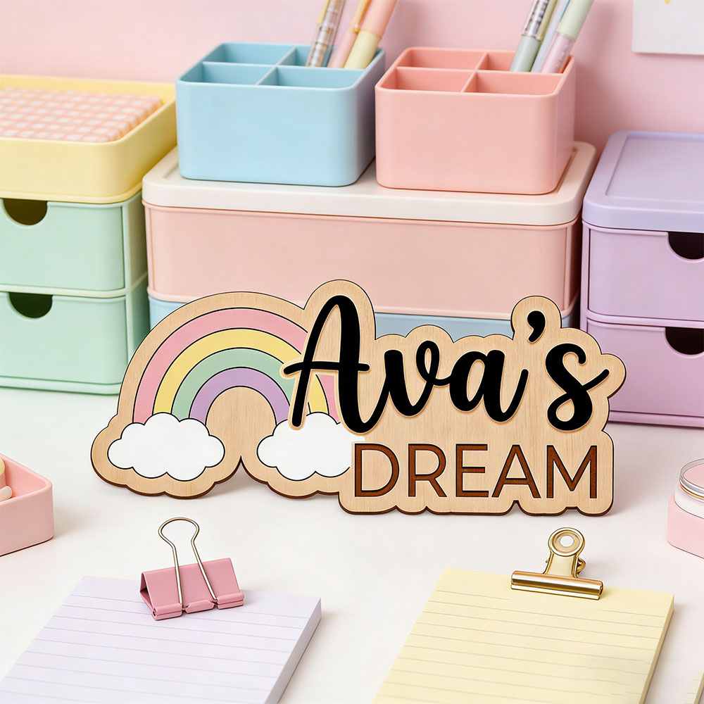 Custom Name Dreamy Rainbow Woo - Baby Nursery Themes Girl ulasan dan harga