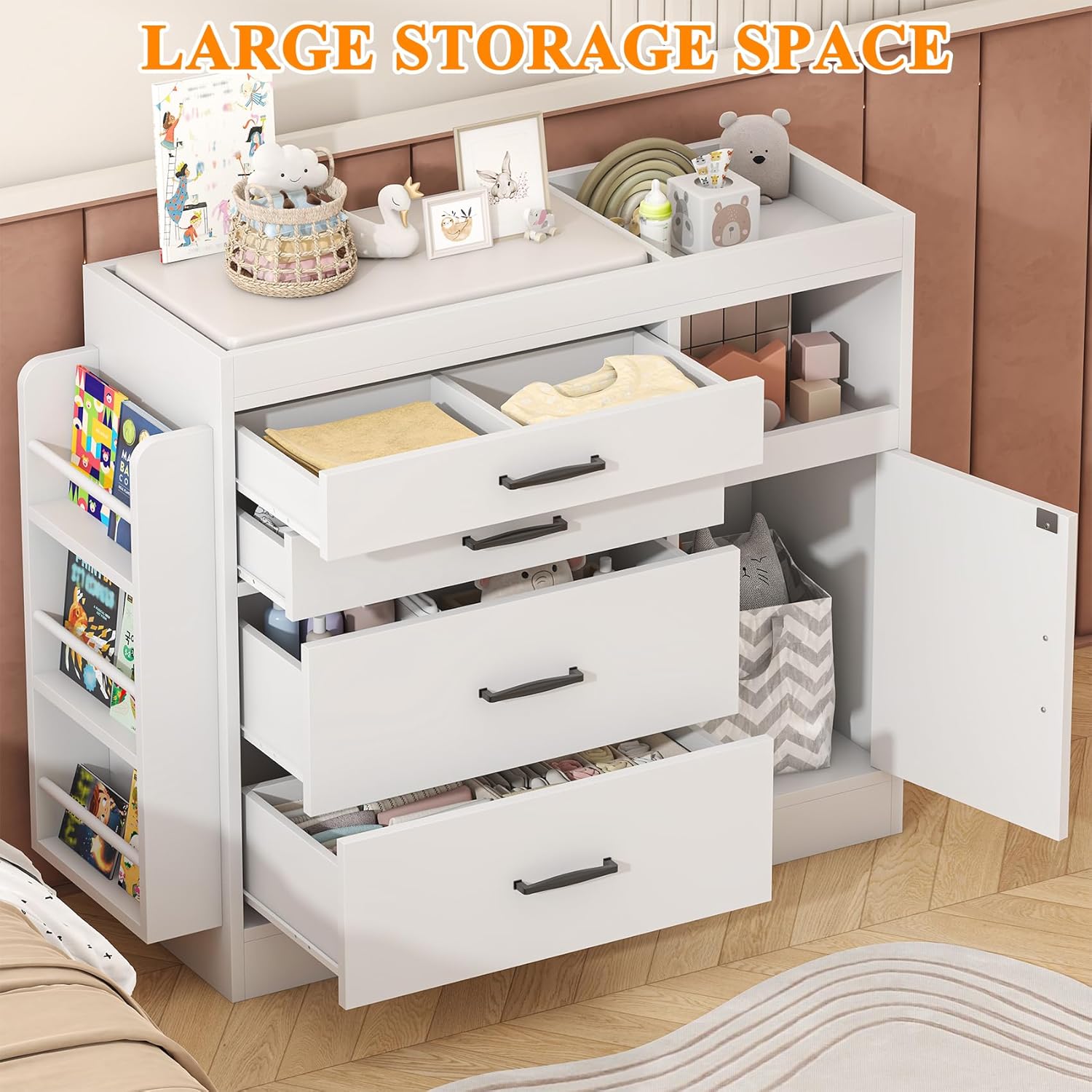 Changing Table Dresser, Baby N - Baby Nursery Dresser Changing Table ulasan dan harga