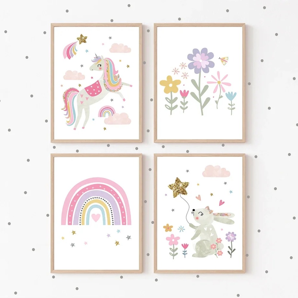 Pink Unicorn Rabbit Rainbow Cl - Baby Nursery Design ulasan dan harga