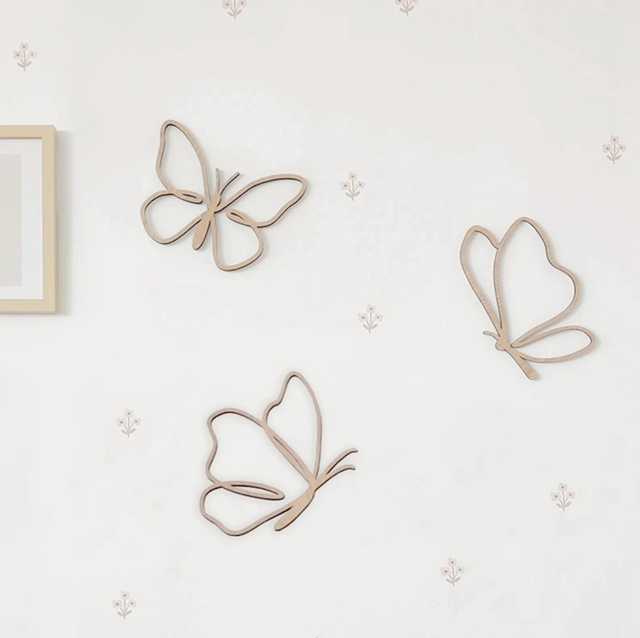 wooden butterflies sign, Woode - Baby Nursery Design ulasan dan harga