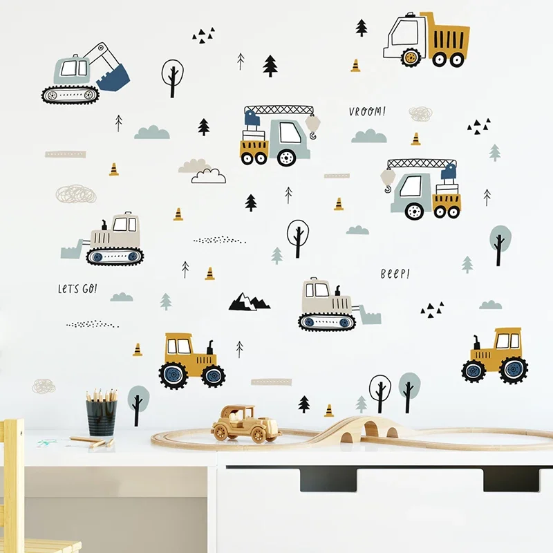 Hand Drawn Cute Cars Cargo Tru - Baby Nursery Design ulasan dan harga