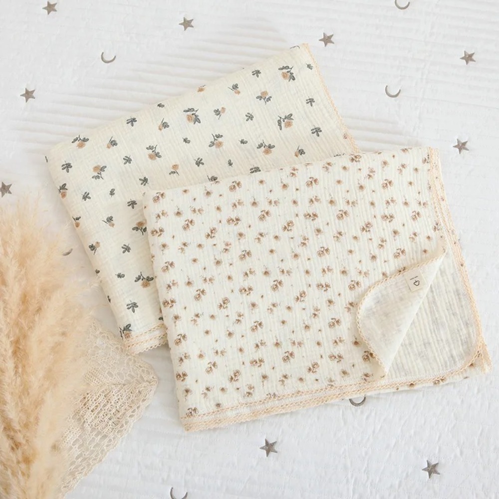 Soft Floral Muslin Baby Blanke - Swaddle Blanket Muslin ulasan dan harga