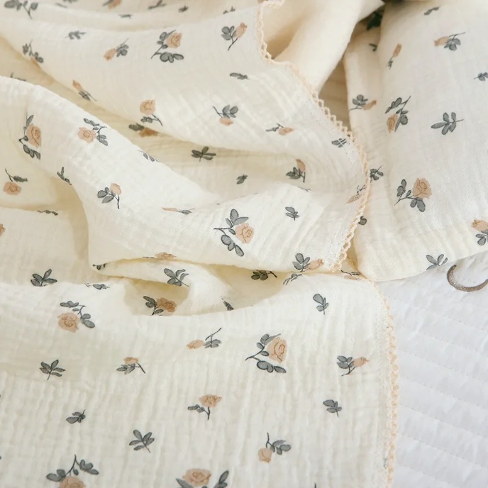 Soft Floral Muslin Baby Blanke - Swaddle Blanket Muslin ulasan dan harga
