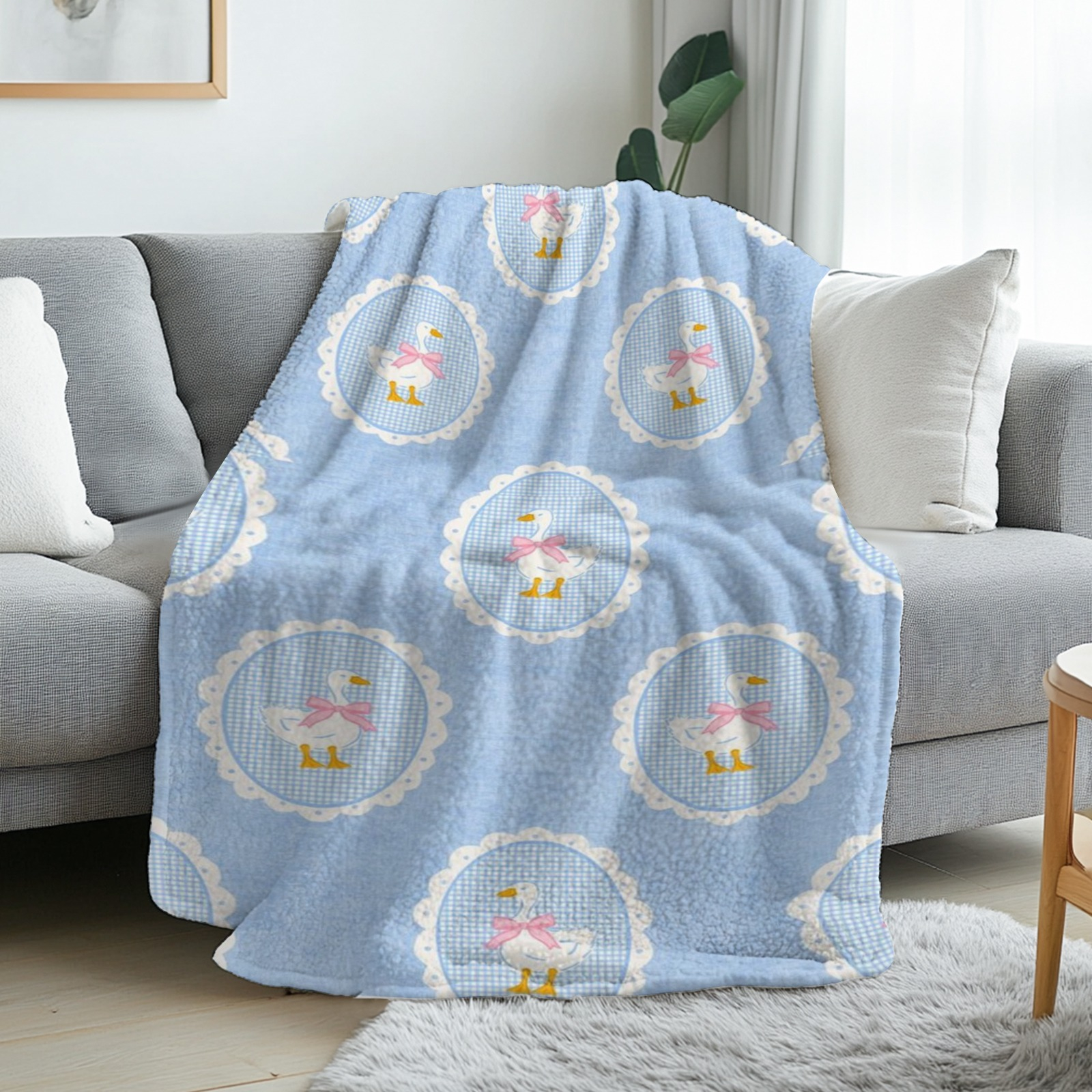 VIKAMA Gingham Blue Cottage Du - Baby Nursery Fabric ulasan dan harga