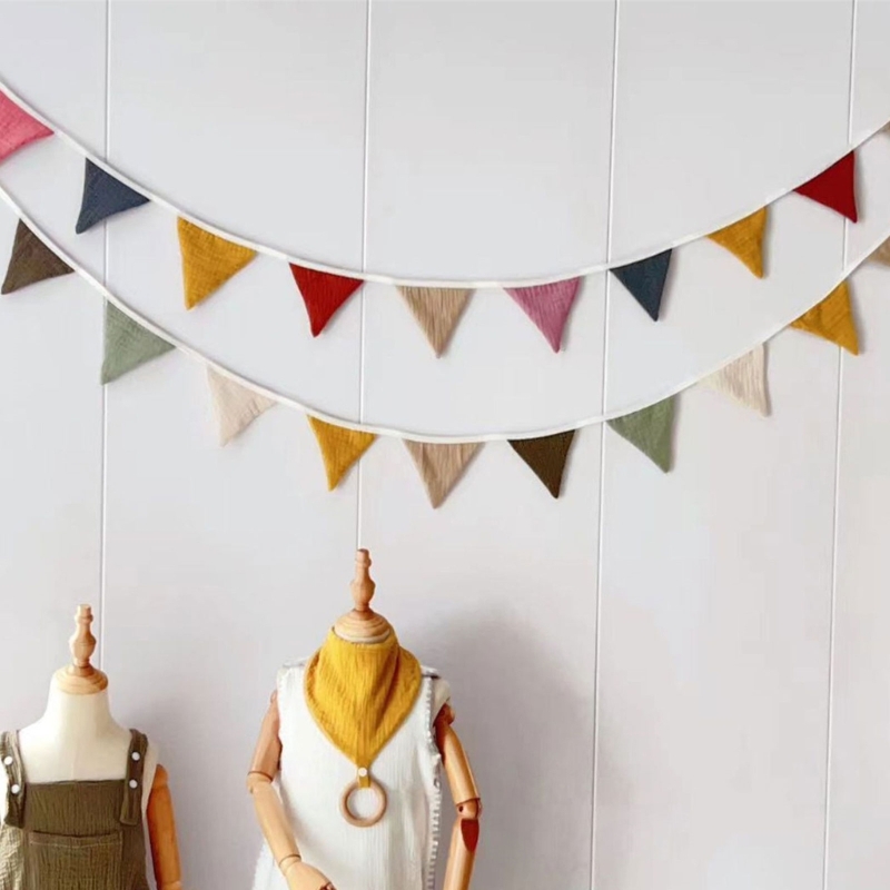 Bunting Banners Cotton Pennant - Baby Nursery Bunting ulasan dan harga
