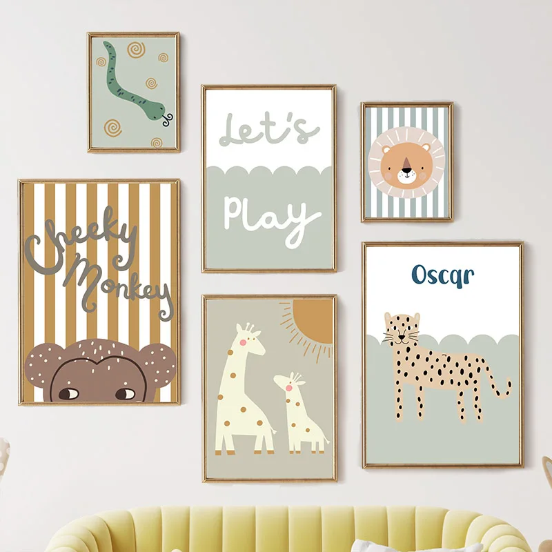 Cartoon Giraffe Leopard Lion M - Baby Nursery Fabric ulasan dan harga
