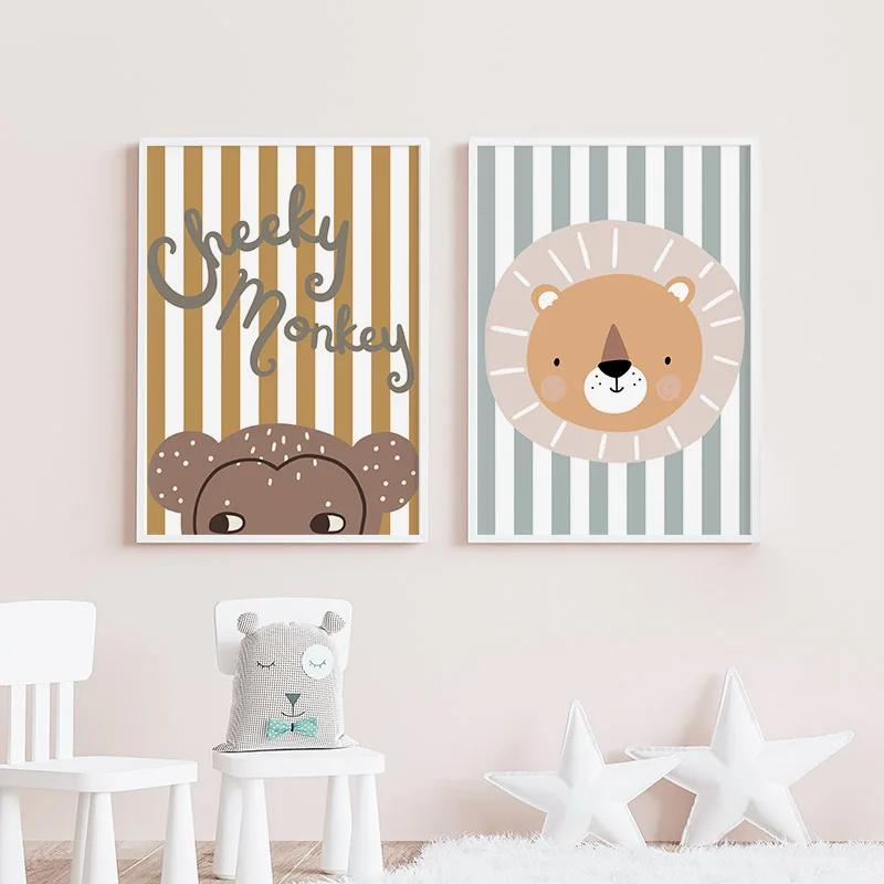 Cartoon Giraffe Leopard Lion M - Baby Nursery Fabric ulasan dan harga