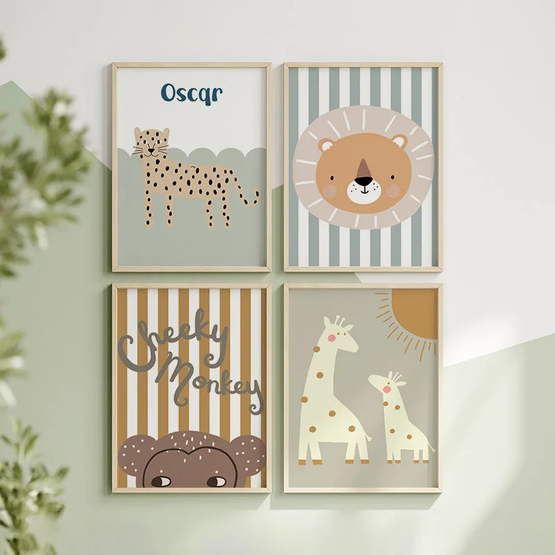 Cartoon Giraffe Leopard Lion M - Baby Nursery Fabric ulasan dan harga