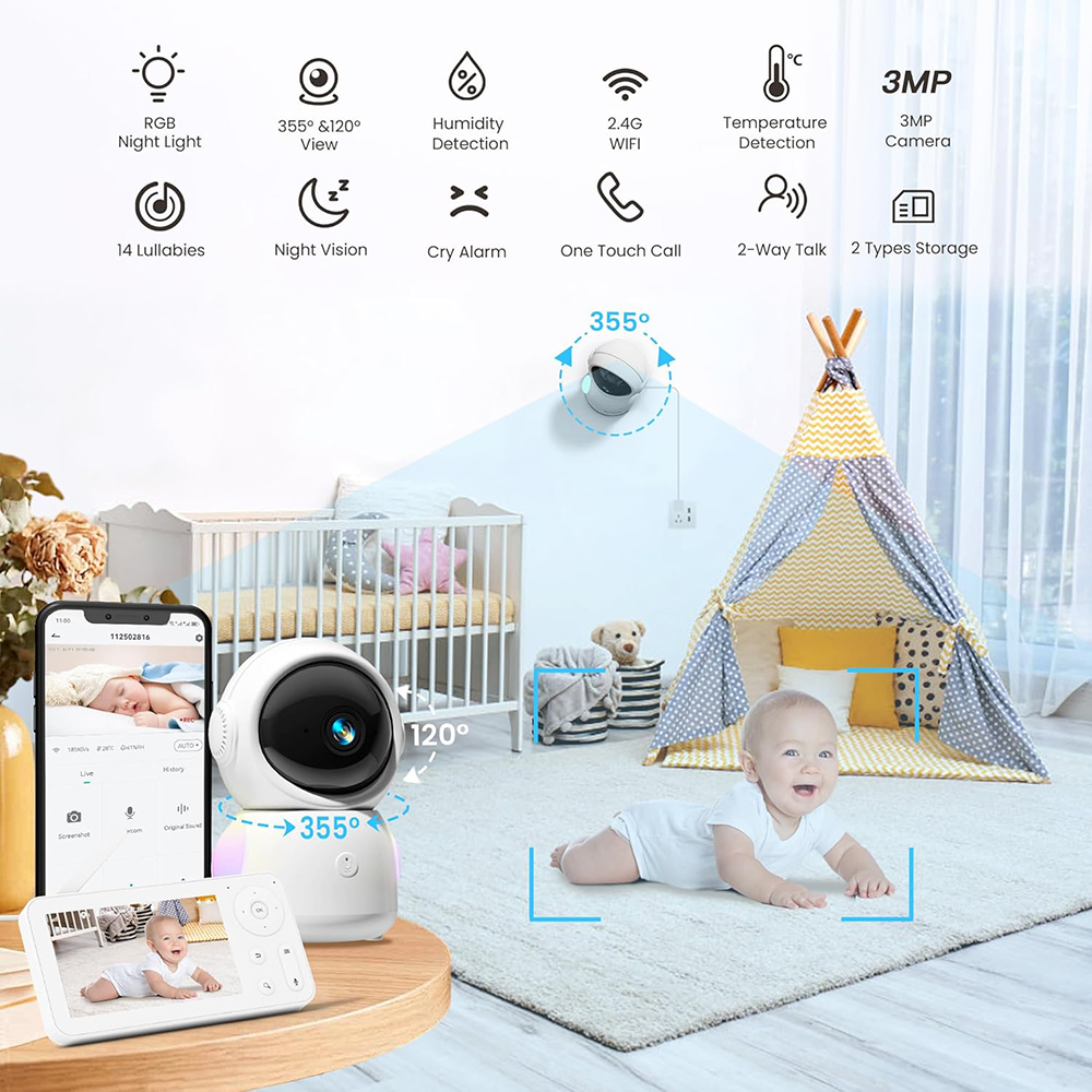 2K Baby Monitor with 2 Cameras - Baby Nursery Design ulasan dan harga