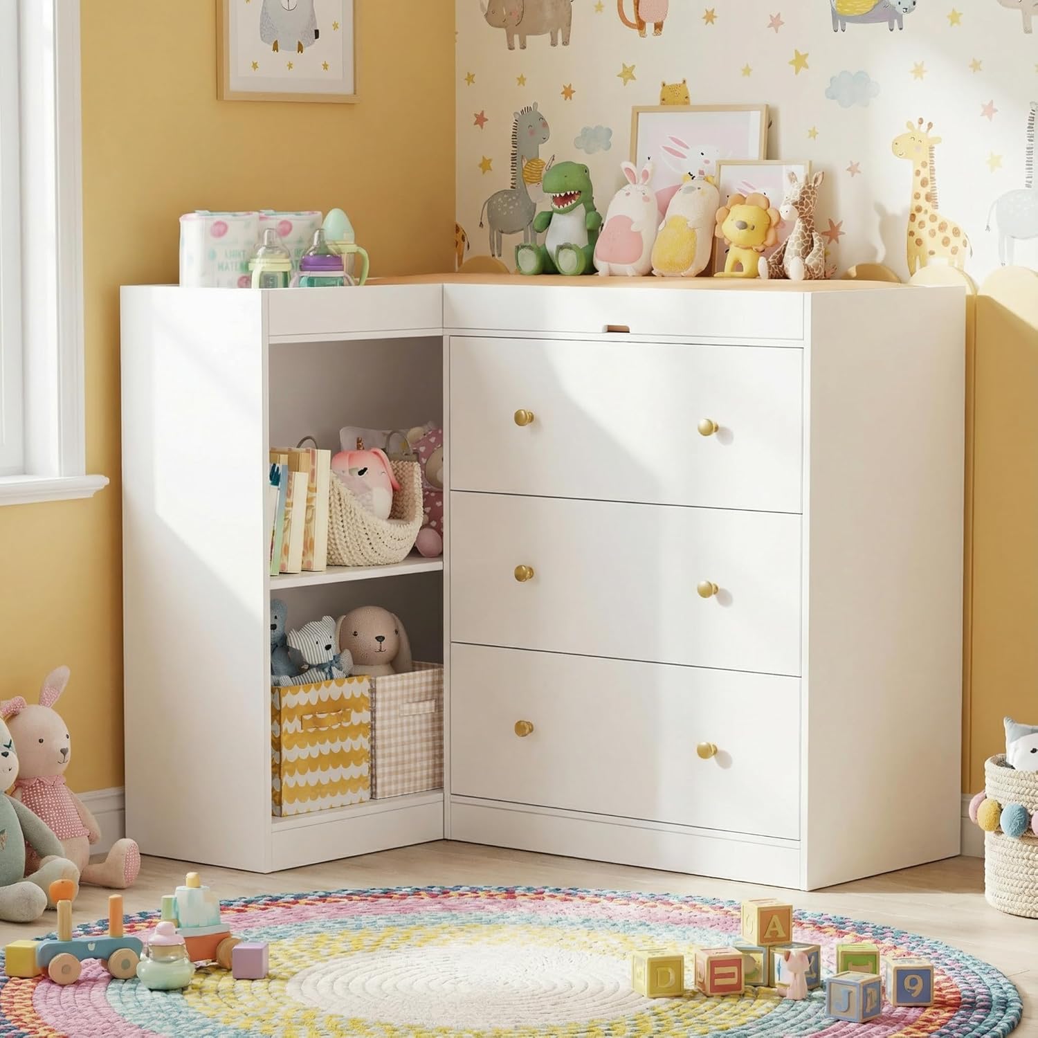 Corner Nursery Changing Table  - Baby Nursery Dresser Changing Table ulasan dan harga