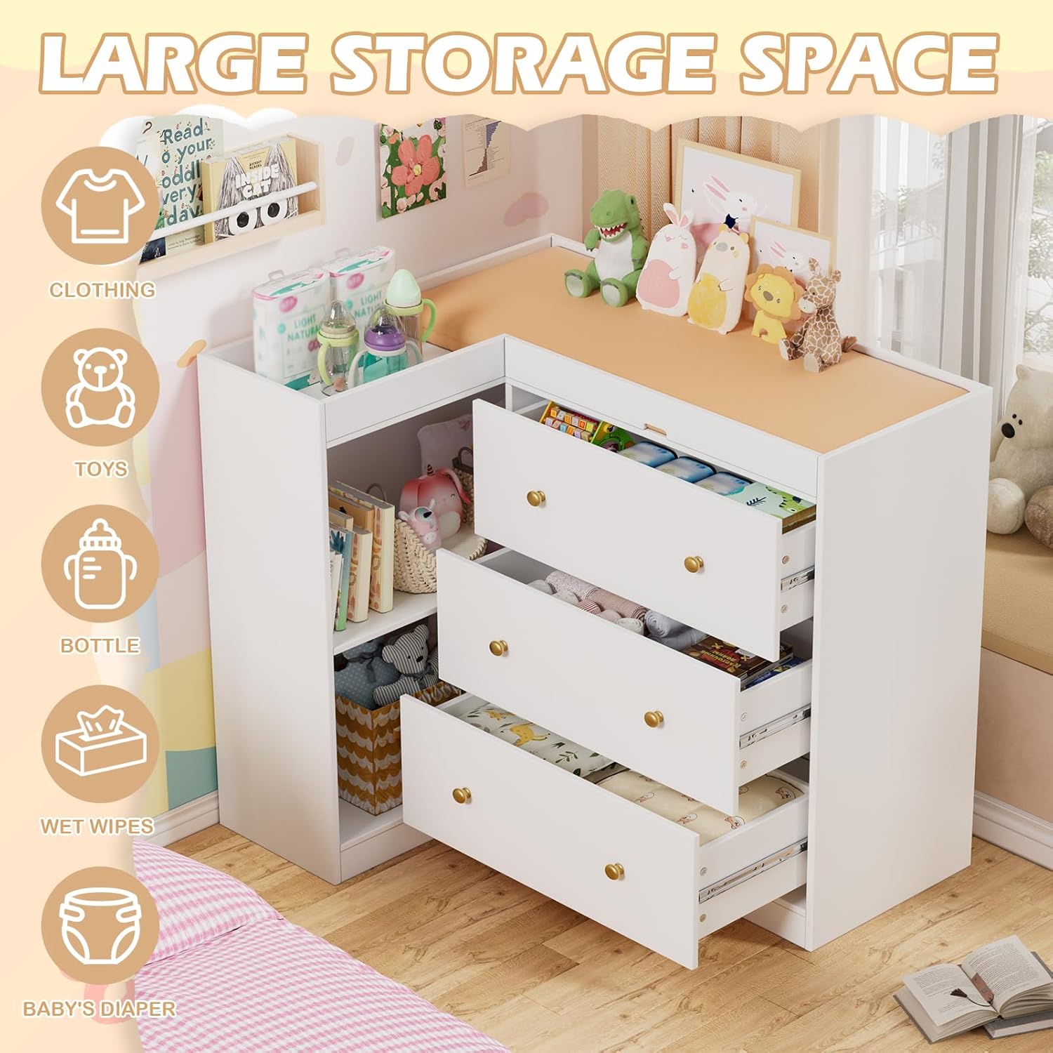 Corner Nursery Changing Table  - Baby Nursery Dresser Changing Table ulasan dan harga