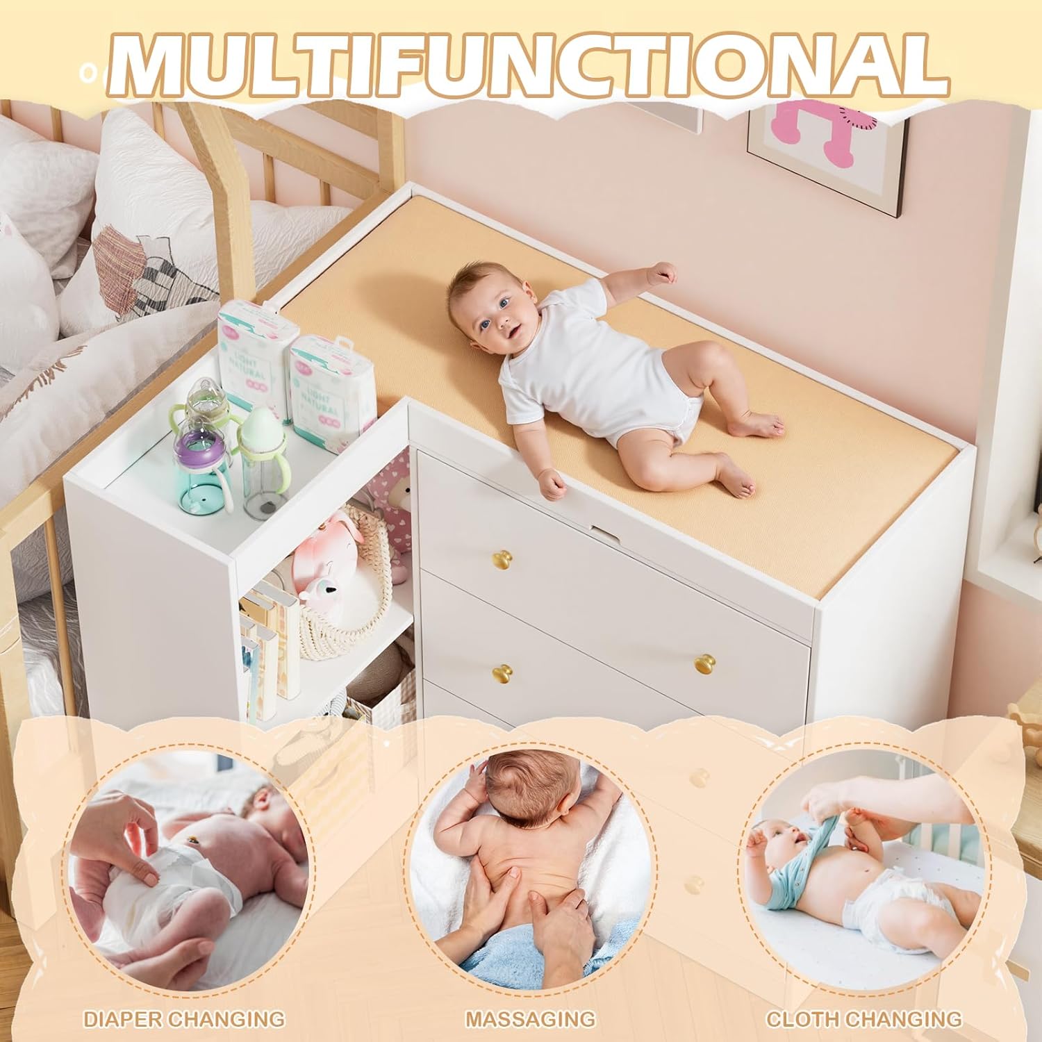 Corner Nursery Changing Table  - Baby Nursery Dresser Changing Table ulasan dan harga